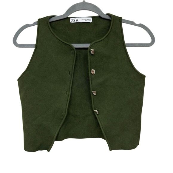 Zara green knit vest size XS - Picture 1 of 3